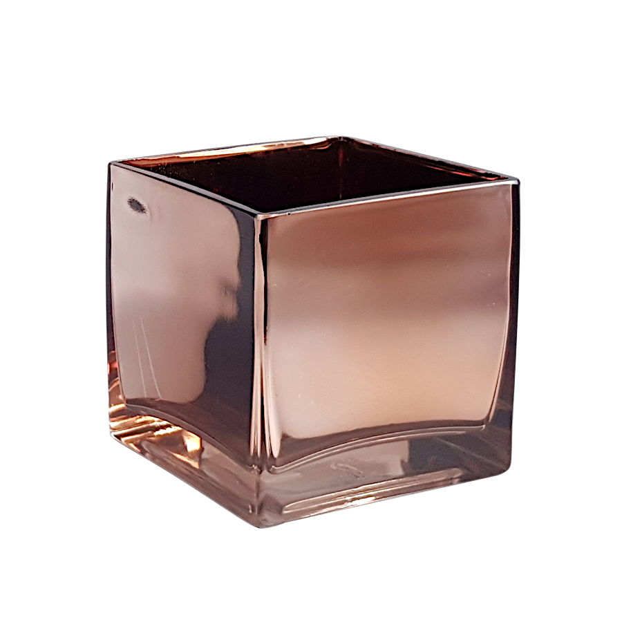 Photophore carré transparent en verre  | Deco-Delight.com
