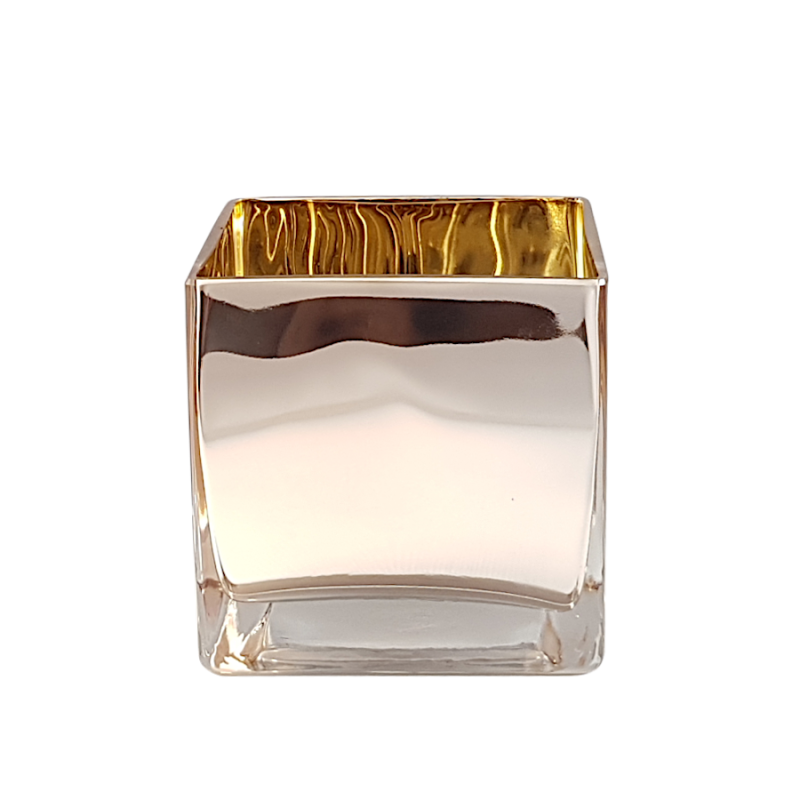 Photophore carré transparent en verre  | Deco-Delight.com