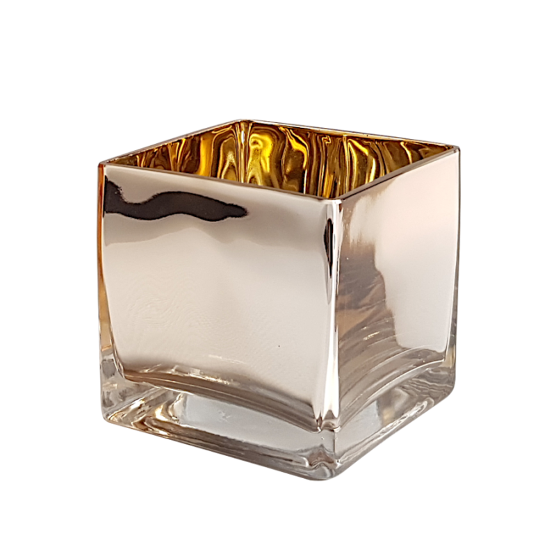 Photophore carré transparent en verre  | Deco-Delight.com