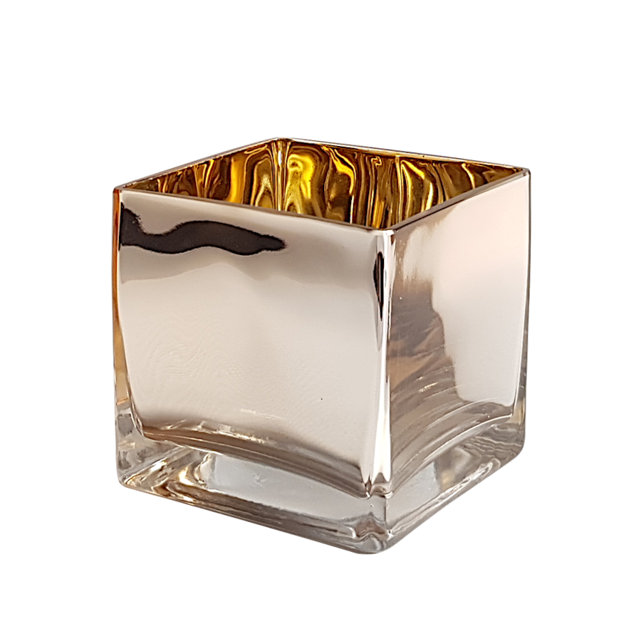 Photophore carré transparent en verre  | Deco-Delight.com