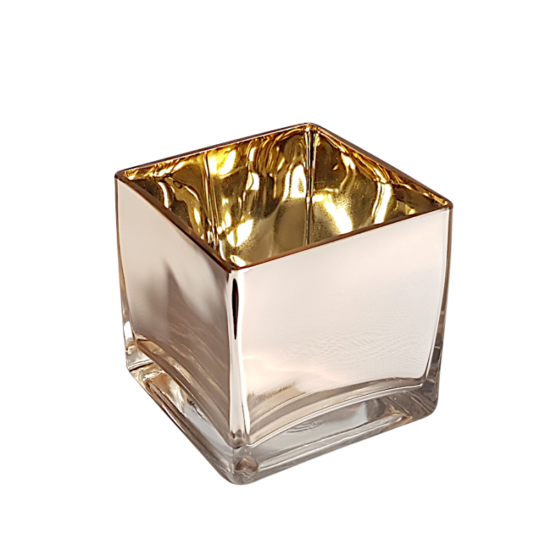 Photophore carré transparent en verre  | Deco-Delight.com