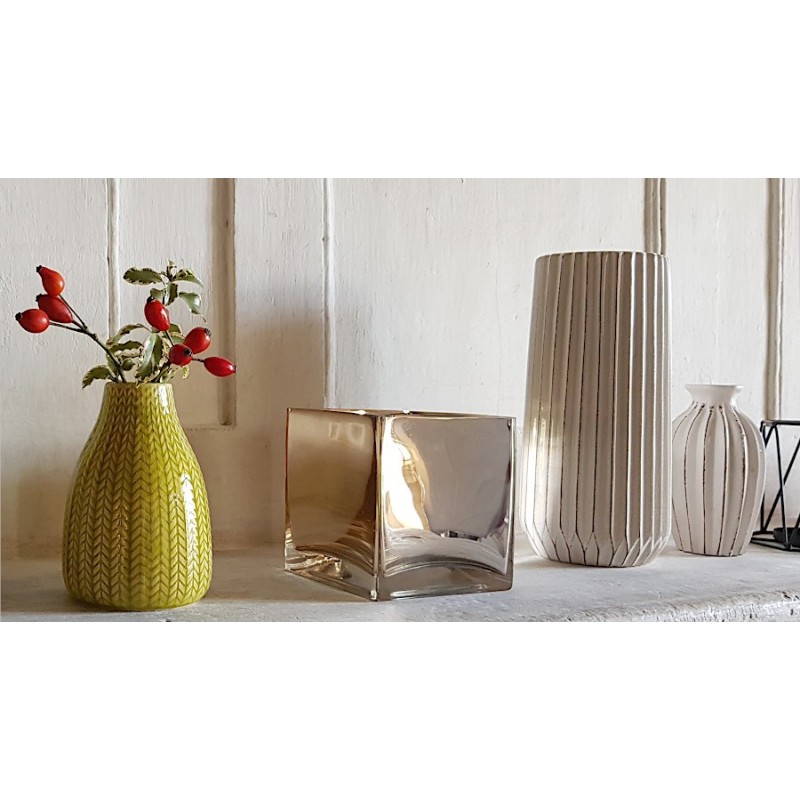 Photophore carré transparent en verre  | Deco-Delight.com