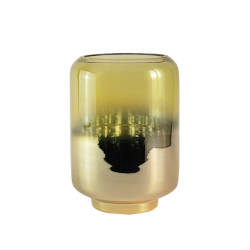 Photophore bicolore doré raffiné en verre  | Deco-Delight.com