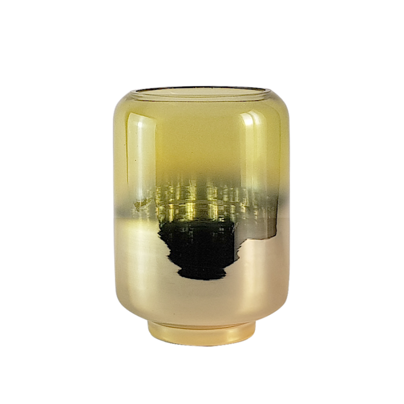 Photophore bicolore doré raffiné en verre  | Deco-Delight.com