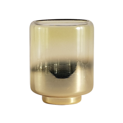 Photophore bicolore doré raffiné en verre  | Deco-Delight.com