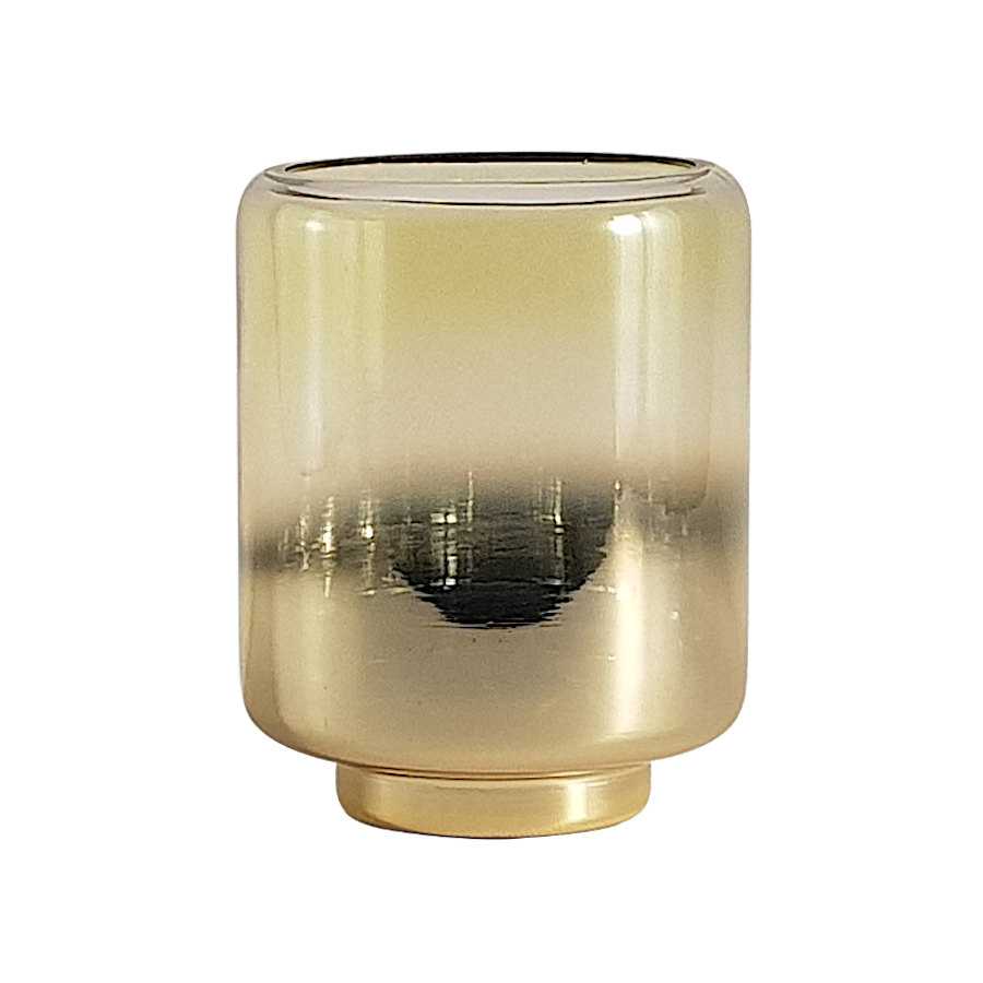 Photophore bicolore doré raffiné en verre  | Deco-Delight.com
