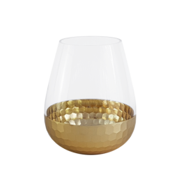 Photophore alvéolé doré tendance en verre  | Deco-Delight.com