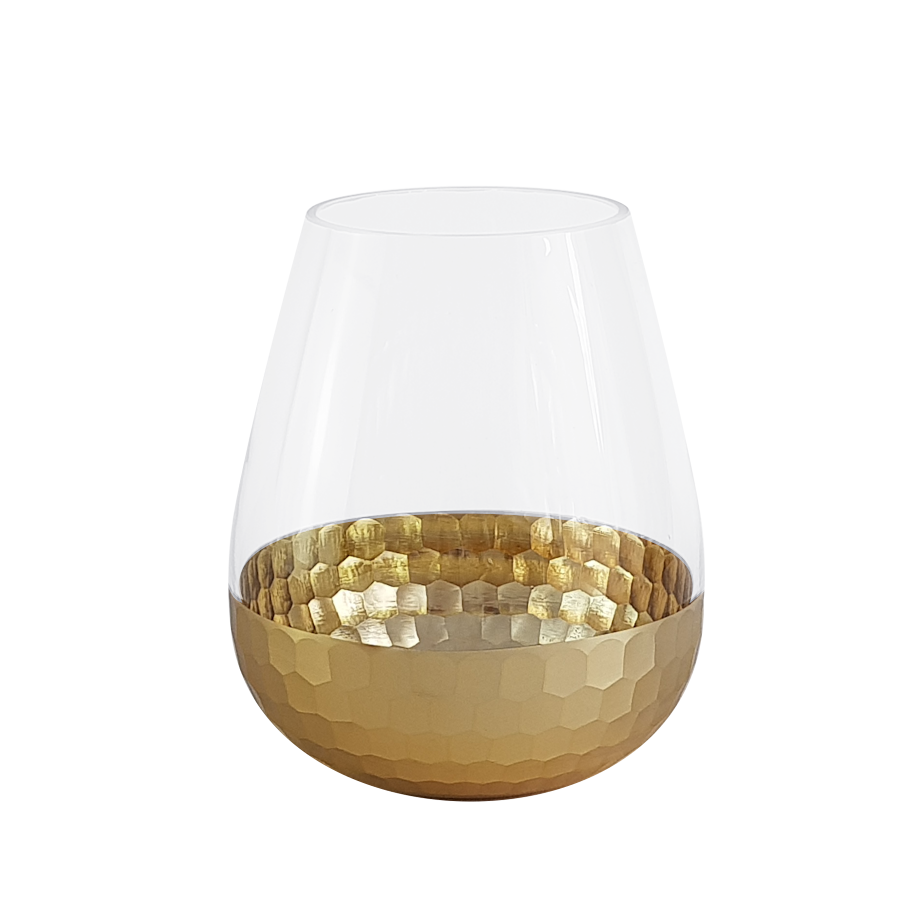 Photophore alvéolé doré tendance en verre | Deco-Delight.com Photophore alvéolé doré tendance en verre | Deco-Delight.com