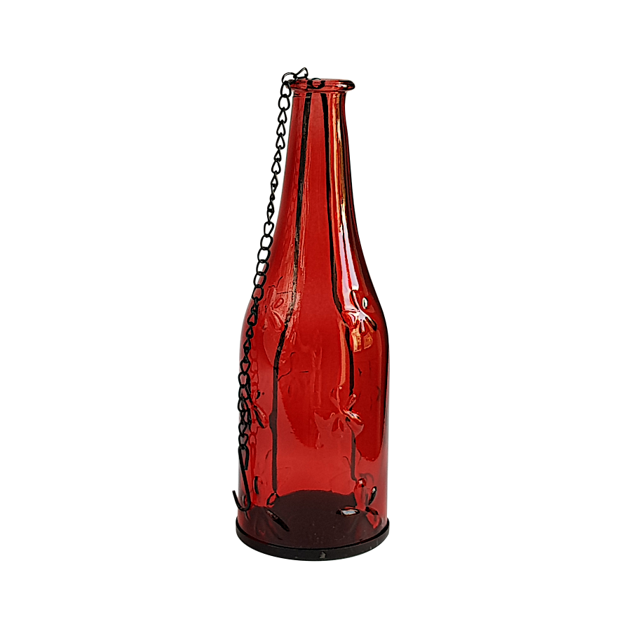 Lanterne florale en verre bouteille  | Deco-Delight.com