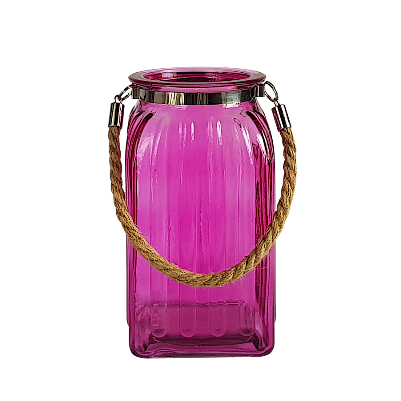 Lanterne en verre teinté et corde  | Deco-Delight.com Lanterne en verre teinté et corde  | Deco-Delight.com