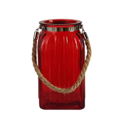 Lanterne en verre teinté et corde  | Deco-Delight.com