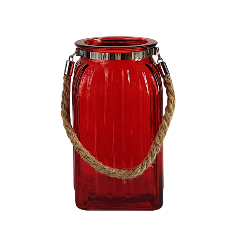 Lanterne en verre teinté et corde  | Deco-Delight.com Lanterne en verre teinté et corde  | Deco-Delight.com