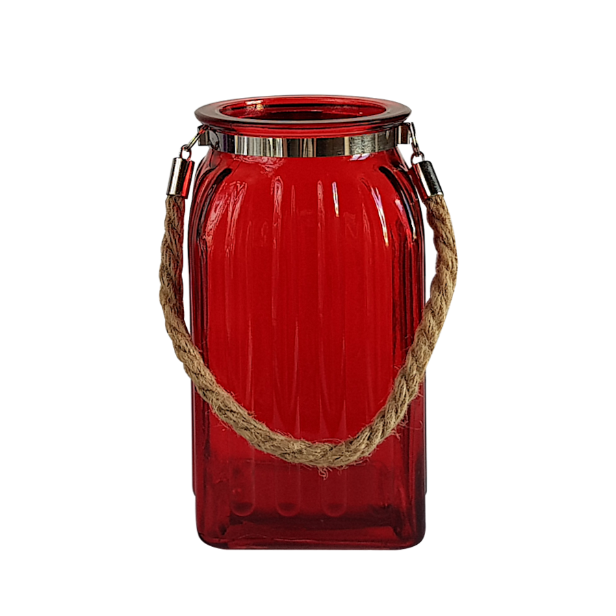 Lanterne en verre teinté et corde | Deco-Delight.com Lanterne en verre teinté et corde | Deco-Delight.com