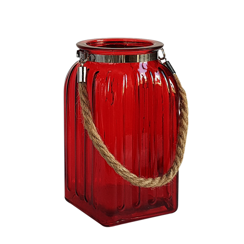 Lanterne en verre teinté et corde  | Deco-Delight.com Lanterne en verre teinté et corde  | Deco-Delight.com