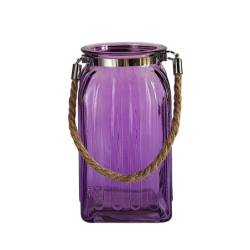 Lanterne en verre teinté et corde  | Deco-Delight.com