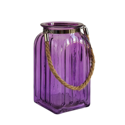 Lanterne en verre teinté et corde  | Deco-Delight.com
