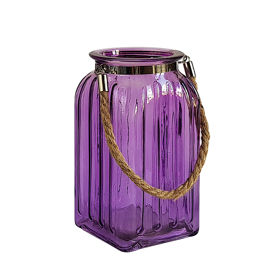 Lanterne en verre teinté et corde | Deco-Delight.com Lanterne en verre teinté et corde | Deco-Delight.com