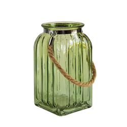 Lanterne en verre teinté et corde  | Deco-Delight.com