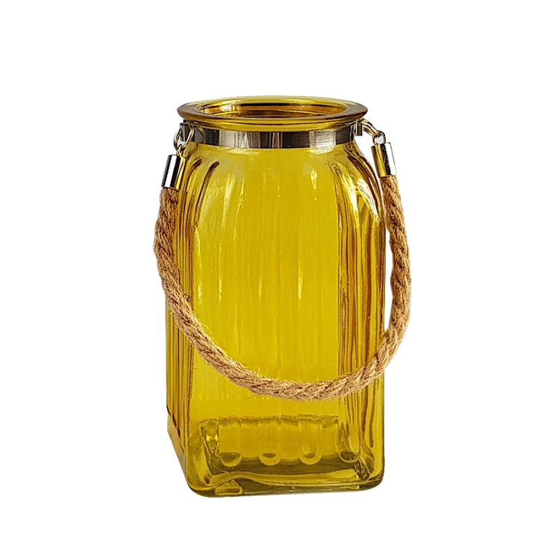 Lanterne en verre teinté et corde  | Deco-Delight.com Lanterne en verre teinté et corde  | Deco-Delight.com