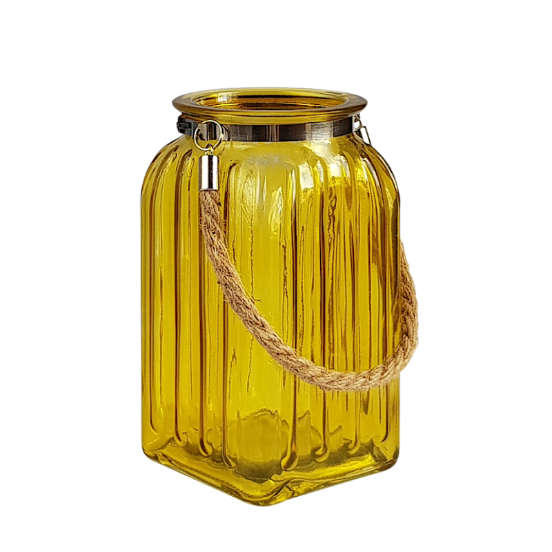 Lanterne en verre teinté et corde  | Deco-Delight.com Lanterne en verre teinté et corde  | Deco-Delight.com