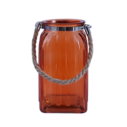 Lanterne en verre teinté et corde  | Deco-Delight.com
