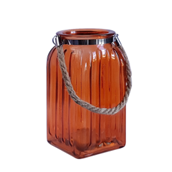 Lanterne en verre teinté et corde  | Deco-Delight.com