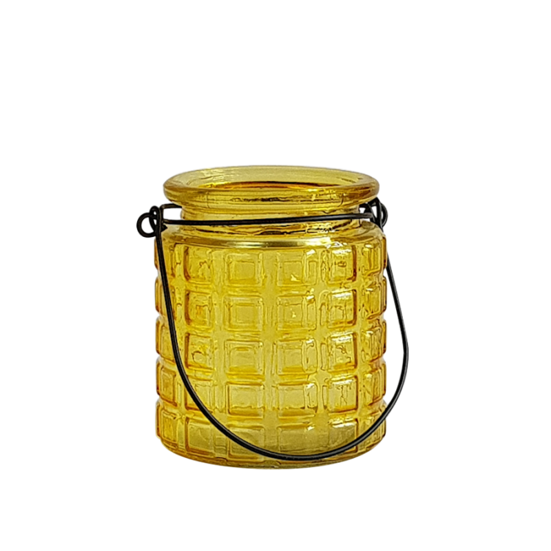 Photophore verre gaufre relief élégant  | Deco-Delight.com