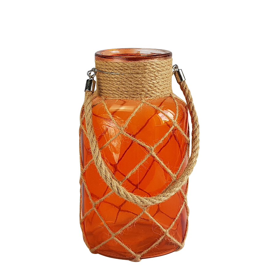 Lanterne turquoise verre et cordage | Deco-Delight.com Lanterne turquoise verre et cordage | Deco-Delight.com