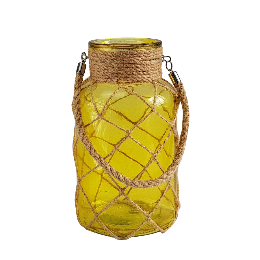 Lanterne turquoise verre et cordage | Deco-Delight.com Lanterne turquoise verre et cordage | Deco-Delight.com