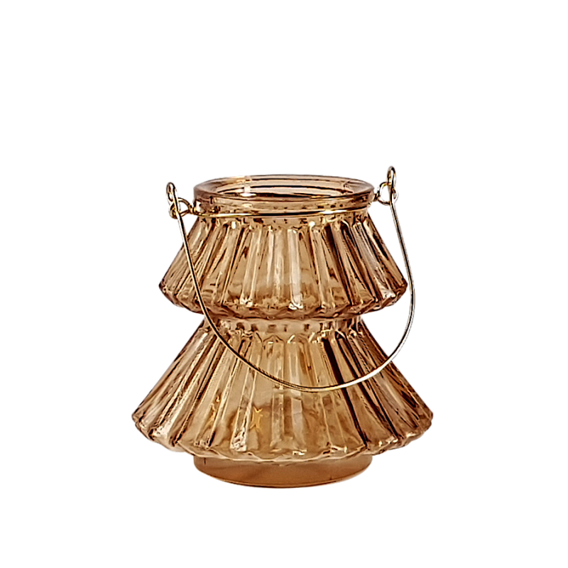 Photophore topaze champagne texturé  | Deco-Delight.com