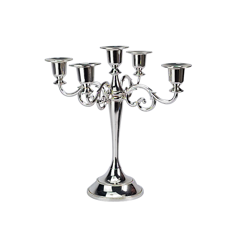 Bougeoir métal à 5 branches élégant  | Deco-Delight.com
