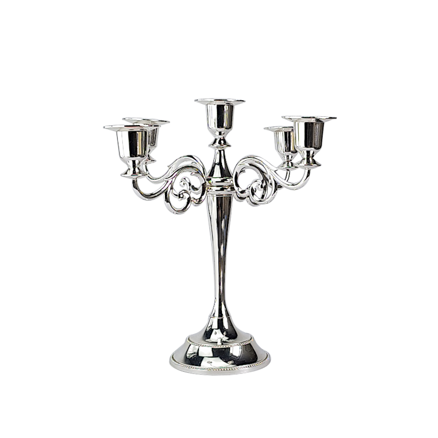 Bougeoir métal à 5 branches élégant  | Deco-Delight.com