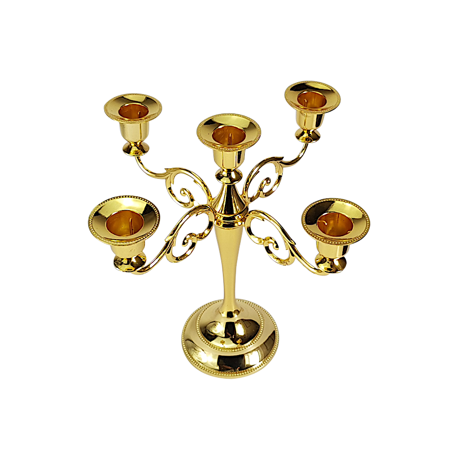 Bougeoir métal à 5 branches élégant  | Deco-Delight.com