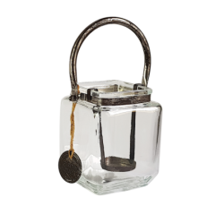 Lanterne carrée métal patiné et verre  | Deco-Delight.com