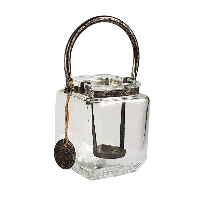 Lanterne carrée métal patiné et verre  | Deco-Delight.com Lanterne carrée métal patiné et verre  | Deco-Delight.com