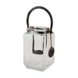 Lanterne carrée métal patiné et verre  | Deco-Delight.com