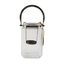 Lanterne carrée métal patiné et verre  | Deco-Delight.com