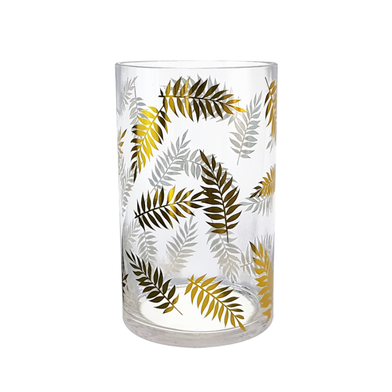 Vase verre transparent feuilles jungle  | Deco-Delight.com Vase verre transparent feuilles jungle  | Deco-Delight.com