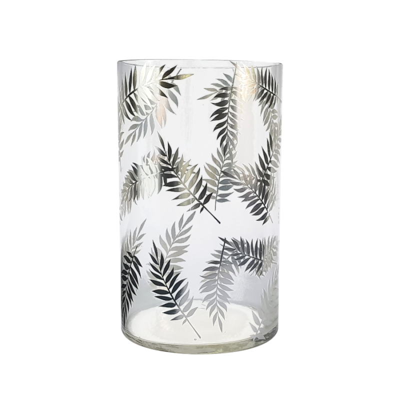 Vase verre transparent feuilles jungle  | Deco-Delight.com
