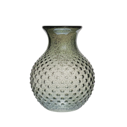 Vase gris pailleté à bulles en verre  | Deco-Delight.com