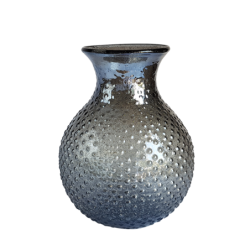 Vase gris pailleté à bulles en verre  | Deco-Delight.com