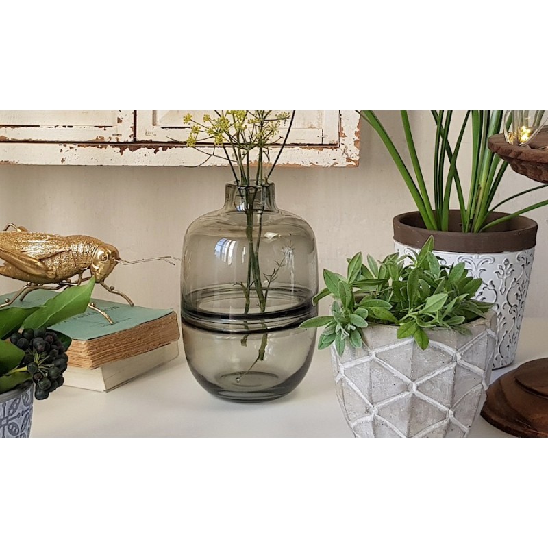 Vase en verre transparent H18 épuré  | Deco-Delight.com