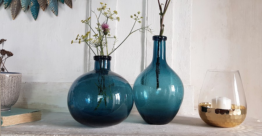 Vase bulle en verre teinté H18.5  | Deco-Delight.com