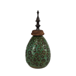 Pot céramique turquoise avec couvercle  | Deco-Delight.com