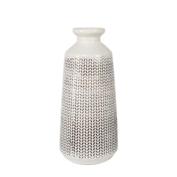 Vase blanc motif épi en céramique H29.5  | Deco-Delight.com