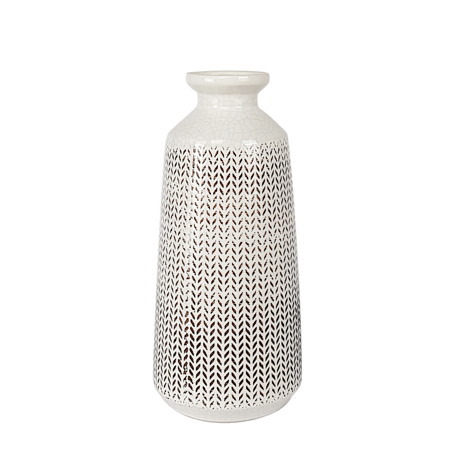 Vase blanc motif épi en céramique H29.5 | Deco-Delight.com Vase blanc motif épi en céramique H29.5 | Deco-Delight.com