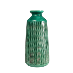 Vase blanc motif épi en céramique H29.5  | Deco-Delight.com