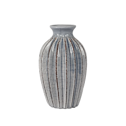 Vase plissé en céramique blanc H15  | Deco-Delight.com