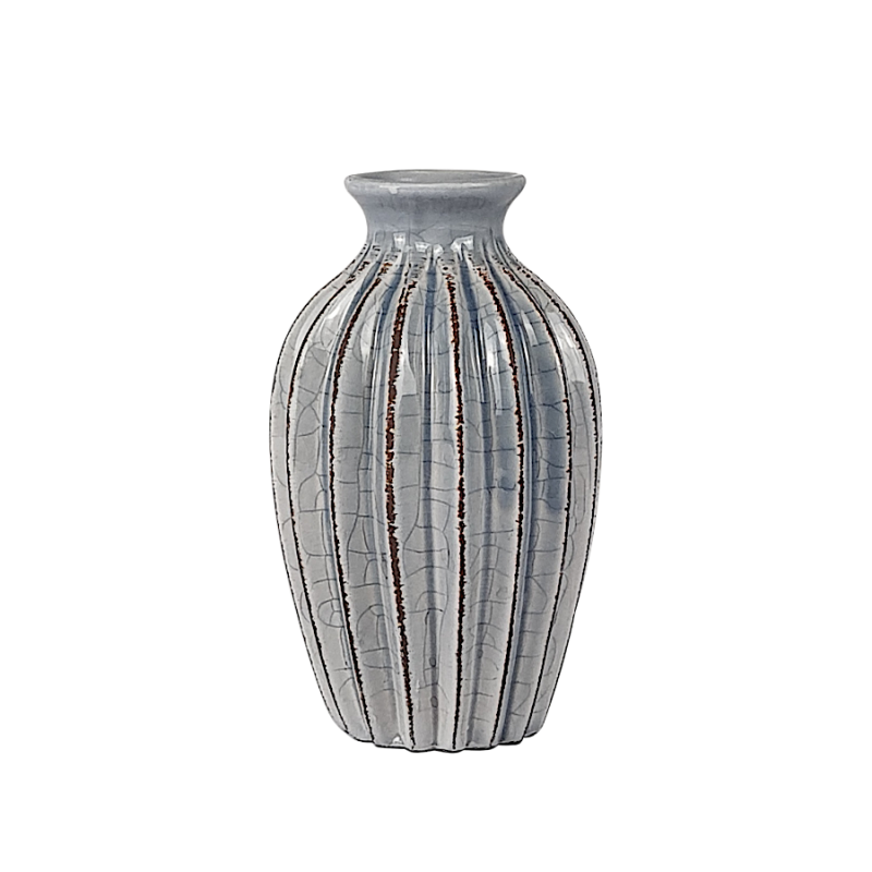 Vase plissé en céramique blanc H15  | Deco-Delight.com Vase plissé en céramique blanc H15  | Deco-Delight.com