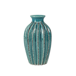 Vase plissé en céramique blanc H15  | Deco-Delight.com